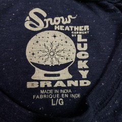 Lucky Brand Shirt Mens Large Blue Snow Heather Stay Gold Pocket Tee Tagless