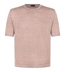 STILE LATINO t-shirt linen cotton EU 48 US 38 light brown melange normal fit