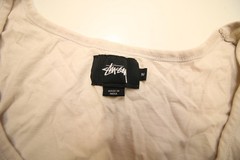 Stussy World Tour Tank Top T-Shirt M 40″ Chest READ Bleached Spots Hole Cracking