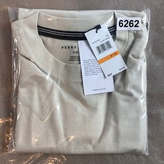 Perry Ellis Textured Short Sleeve Men’s T-Shirt Size S Silver Birch NWT