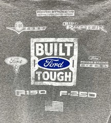 Gray T-Shirt – Ford Trucks Logo w/ F-250 Powerstroke, F-150, Raptor & V8 Emblem