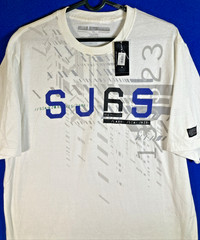 Sean John SJ65 Men’s T-Shirt XL NWT White Blue Graphic Urban Streetwear Y2K