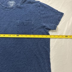 Wallace & Barnes Indigo Blue Heathered Crew Neck Long Sleeve T Shirt – M Medium
