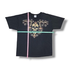 Hanes Vintage Style Skull & Snake Skeleton Graphic Black T-Shirt Men’s 2xl