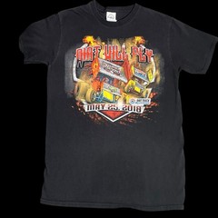 Vtg Charlotte Outlaw Championship Dirt Track Car Racing T-Shirt S Black Unisex