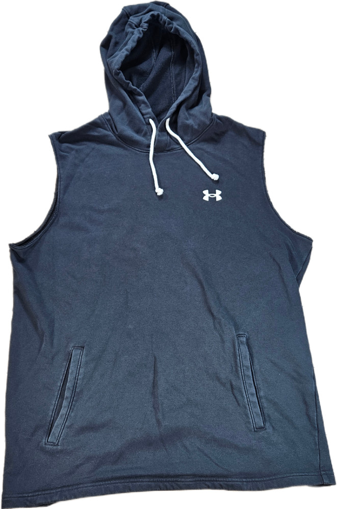 Under Armour Men’s Black XL Sleeveless Hoodie Athletic Pockets