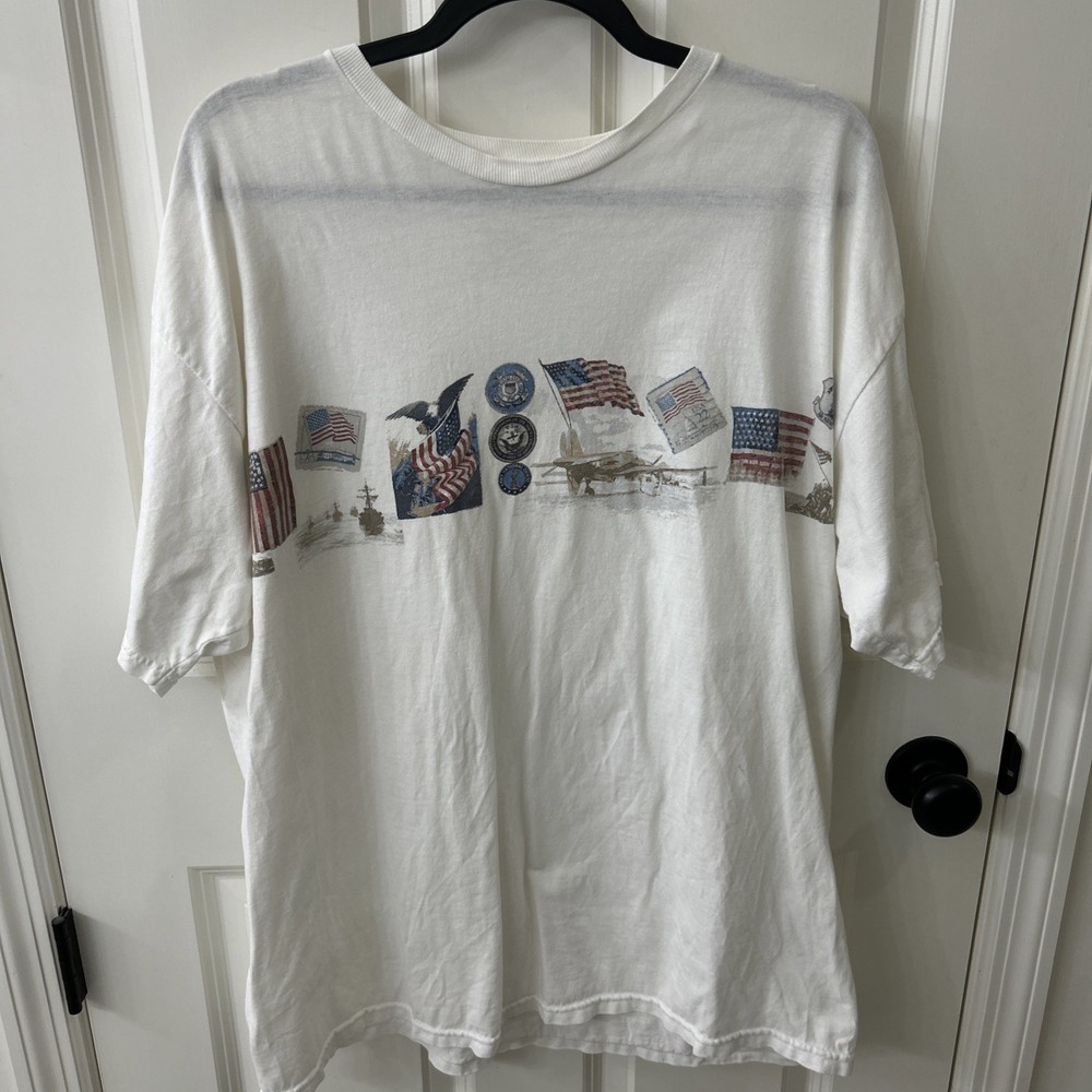 Vintage Patriotic T-Shirt XL Branches Of The Service USA