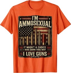 I’m Ammosexual Born This Way Love Guns USA Flag Graphic T-Shirt