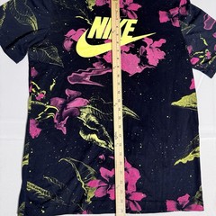 Nike Tee Shirt, AOP, Floral/Leaves/Galaxy, 100% Cotton, Black, Male, Medium