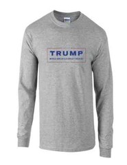 Trump Make America Great Again Red Blue Logo Sport Gray Long Sleeve T-Shirt