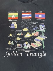 Vintage Thailand Golden Triangle Mens Large Souvenir Tee Myanmar Laos Distressed