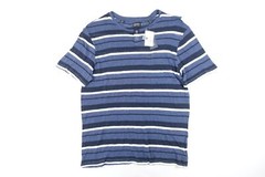 BUFFALO DAVID BITTON STRIPED BLUE XL SHEER POCKET HENLEY TEE TSHIRT MENS NWT NEW