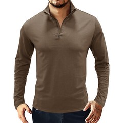 Zonbailon men’s Polo t-shirt Mock Neck bottomed shirt breathable quick dry