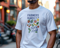 Farmers Market T-Shirt Fresh & Local Organic Produce Graphic Tee Unisex A67