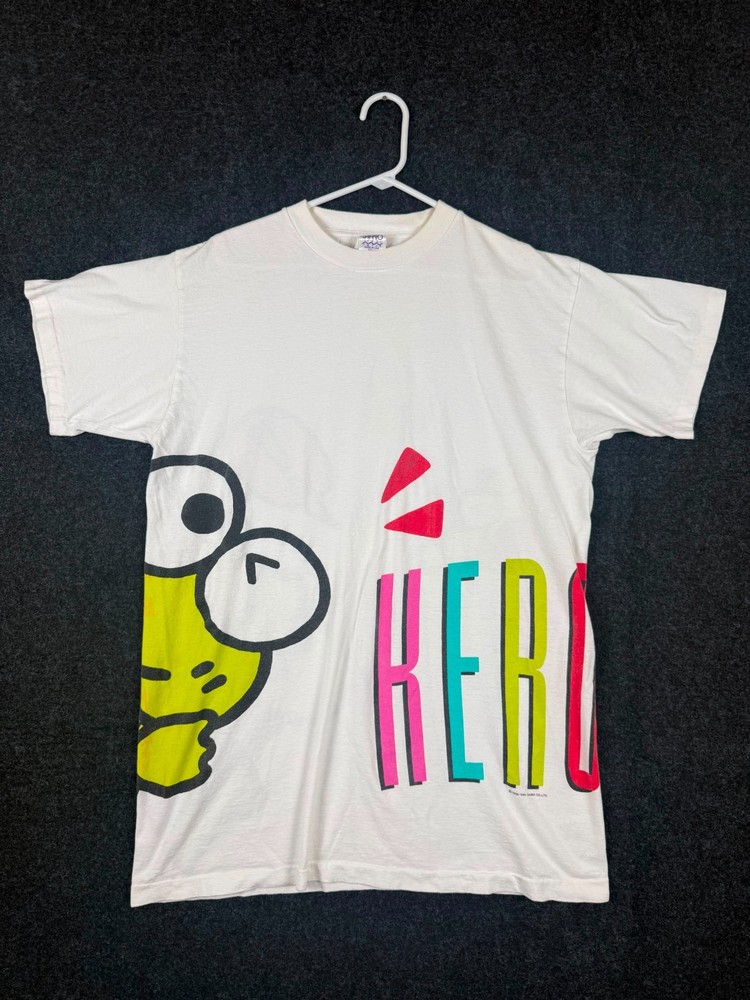 Vintage 1994 Sanrio Keroppi All Over Print T Shirt USA Single Stitch One Size