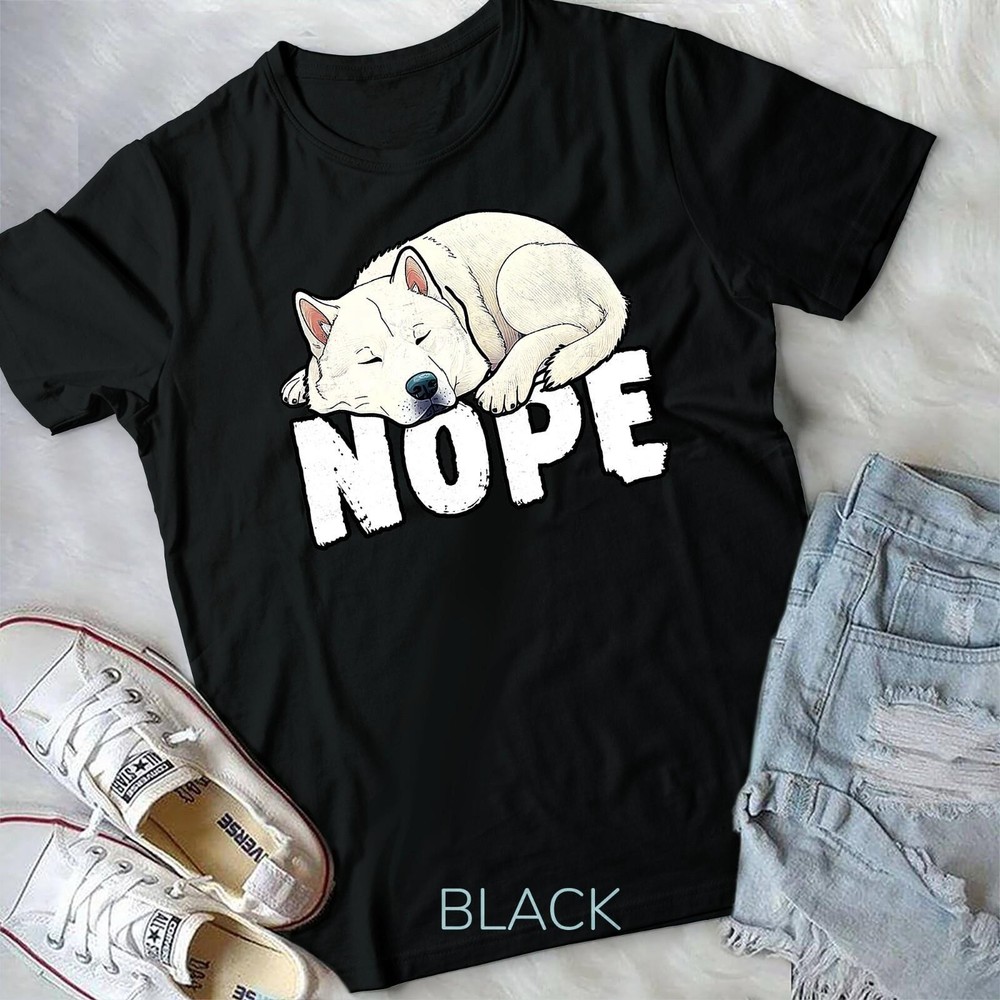 Korean Jindo Nope Funny Lazy Pet Dog Cute T Shirt Unisex T shirt