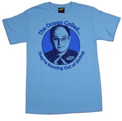 Seinfeld Adult New T-Shirt – George Costanza The Ocean Called ? Shrimp