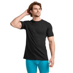 Jockey Crew Neck Undershirt- 6 Pack – 100% Cotton T-Shirts for Men,Black, L
