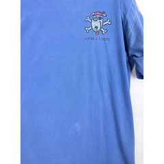 Comfort Colors Turks & Caicos Pirate Dog Graphic T Shirt XXL Garment Dyed Blue