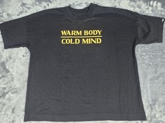 New Mens Warm Body Cold Mind Weight Lifting T Shirt Size XL Black