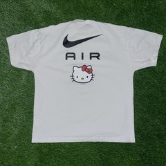 Nike Air Hello Kitty White Tshirt Size Large DR6074-100 Sanrio Co White Swoosh
