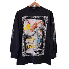 Vintage Alice In Chains Wonderland Black Long Sleeve 90s Band Sz L Shirt REPRINT