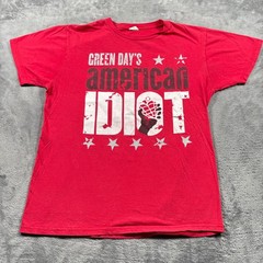 Vintage Bay Island Sportswear T-Shirt Mens Large Red Green Day American Idiot
