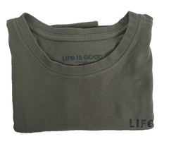 Life is Good Olive S/S Mens Crusher Tee Sz Medium Fun Novelty Friends Cats