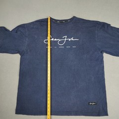 VINTAGE 90s Sean Jean Shirt Men 2XL Navy Script Logo Puff Daddy Bad Boy USA Made
