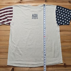 Vintage 1995 Genuine All American Antique Person Stars Stripes T-Shirt – Size XL