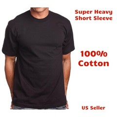 Pro5 Heavy Duty Crew Neck Men’s T Shirt Short Sleeve Black 100% Cotton M-XXL