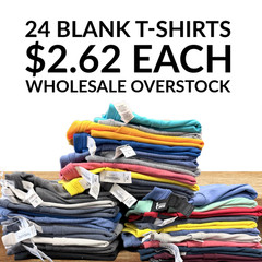 24 Blank T-Shirts Wholesale Bulk $2.62 Each Print Ready HTV DTF