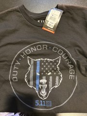 5.11 Tactical Back The Blue Duty Honor Courage Tee Men’s Black Cotton