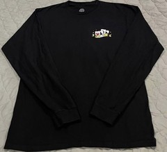 Buc-ee’s Black Long Sleeve Playing Card Graphic Tee King of Hearts Medium. New
