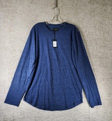 Goodlife Shirt Mens XL Blue Long Sleeve Crew Neck Tri Blend Soft USA Made NWT
