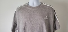 Adidas Sportswear Essentials 3-Stripes Men’s Tee, Medium Gray Heather, Size: XL