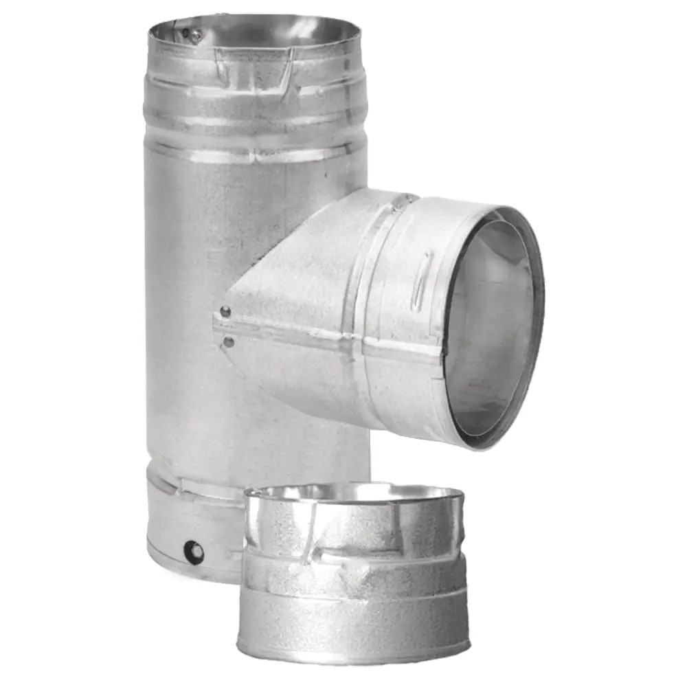 Duravent Pellet Stove Pipe Vent 3 Inch Tee Clean Out Cap Chimney Accessory Parts