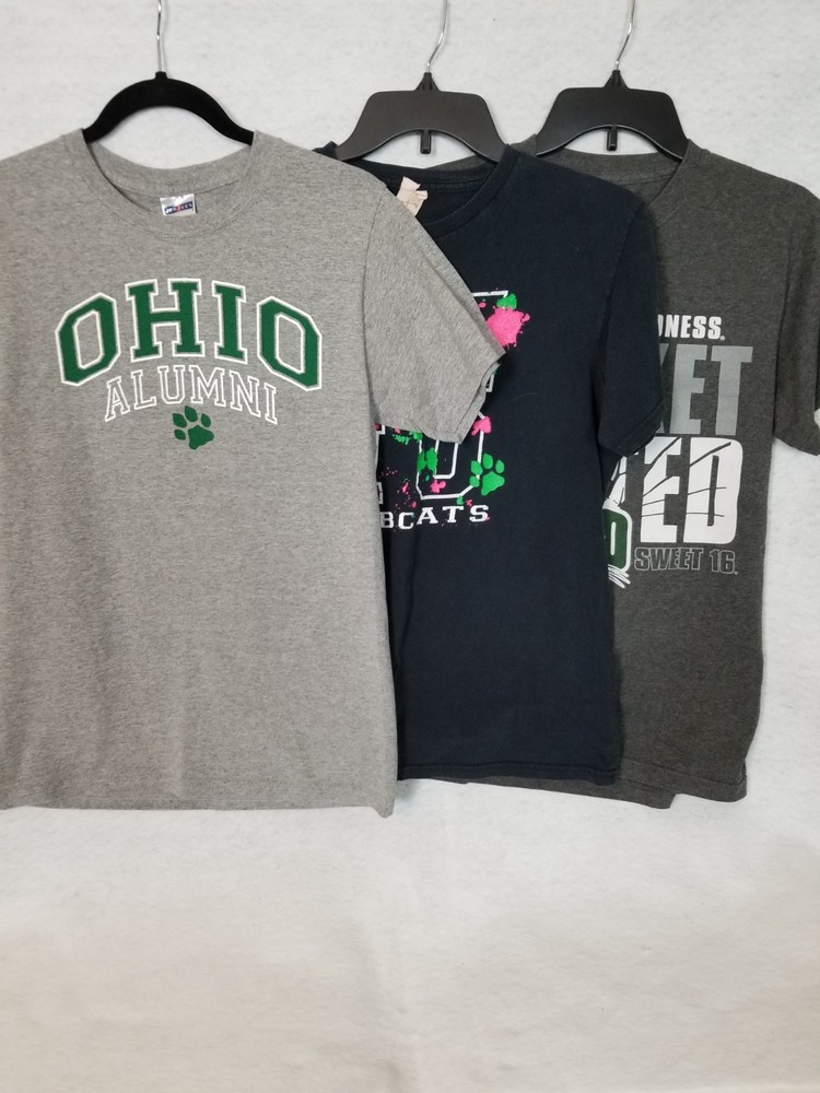 LOT OF 3 OHIO Bobcats T-Shirts ~ 1 March Madness 2012 ~ See measurements screen