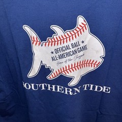 Southern Tide Men XL Tee T Shirt Skipjack Fish Baseball Game Blue NWT New $38