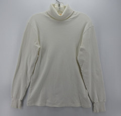 VGT LL Bean Duofold Shirt Men Medium White Base Layer Turtleneck Hiking 80s *