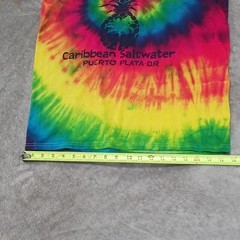 Colortone Men’s Multicolor Tie Dye Pineapple Graphic Tank Cotton Crew Neck M