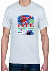 Adult DryBlend® T-Shirt – ( USCG SHIELD – AMERICAN PRIDE / MILITARY )