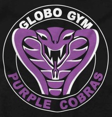 Funny Gym Workout Movie Purple Cobras Team Womens or Mens Crewneck T Shirt Tee