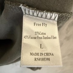 Free Fly Bamboo Flex Henley Mens Large L Olive Green Long Sleeve Fishing Shirt