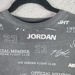 Jordan Mens Flight Club Tee S Gray All Over Print Jumpman Official Member 23