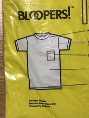 Vintage Bloopers Mens M Irregular Pocket T-shirt Light Blue Made in USA