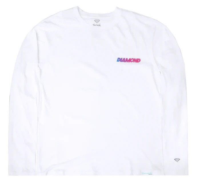 “Diamond Supply Co. Speed Logo White Long Sleeve Shirt – Graphic Urban Style”