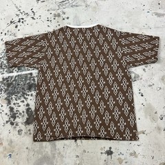 Vintage 60s ELY Knit T Shirt Geometric Pattern Mens Large Mid Century Modern
