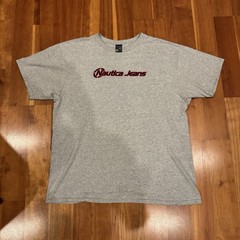 Vintage Y2K Nautica Jeans Gray Tee Size XL