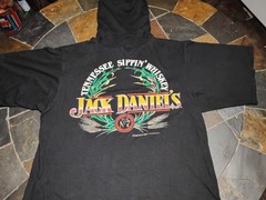 Vintage Jack Daniels 1989 Hooded Graphic T-shirt Mens LG Short Sleeve USA Made